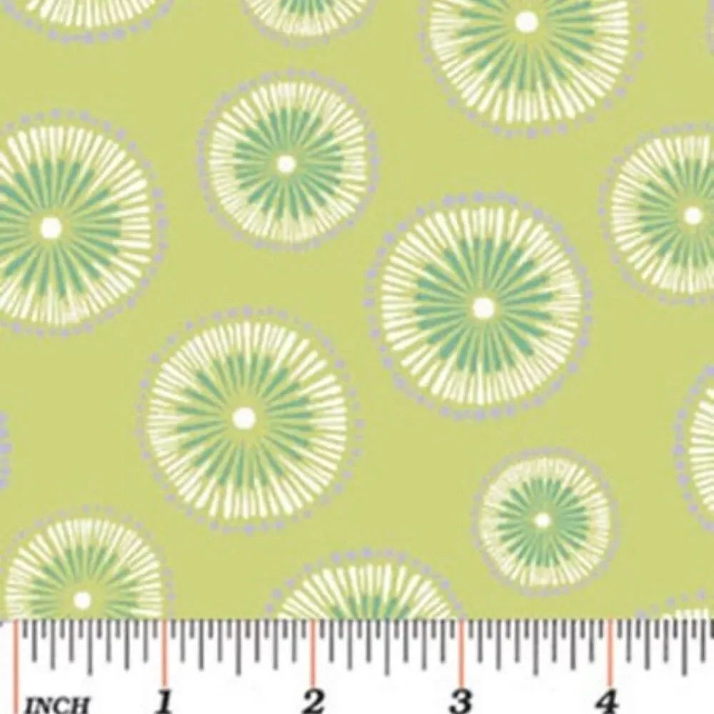DORI - Tie-Dye in Kiwi Green - Contemporary Dots Cotton Quilt Fabric - by Mitzi